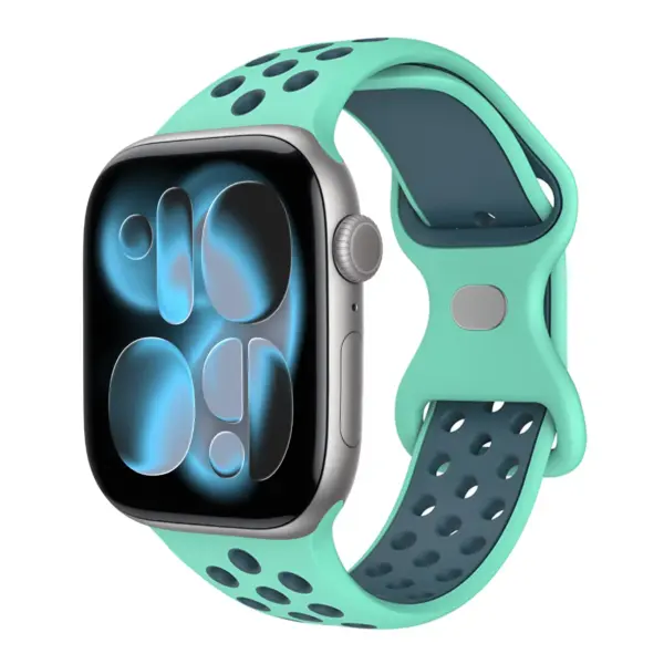 a.r24.11.5 Front Tidal StrapsCo Men's Momentum Band Silicone Rubber Perforated Sport Strap for Apple Watch 38mm 40mm 41mm 42mm 44mm 45mm 46mm