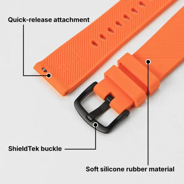 g.r51 Features StrapsCo Active Band with ShieldTek Buckle Silicone Rubber Watch Strap for Garmin Vivoactive Forerunner Venu Approach Vivomove