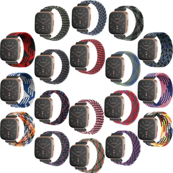 fb.ny25 All Color StrapsCo Patterned Elastic Nylon Watch Band Strap for Fitbit Versa Versa 2
