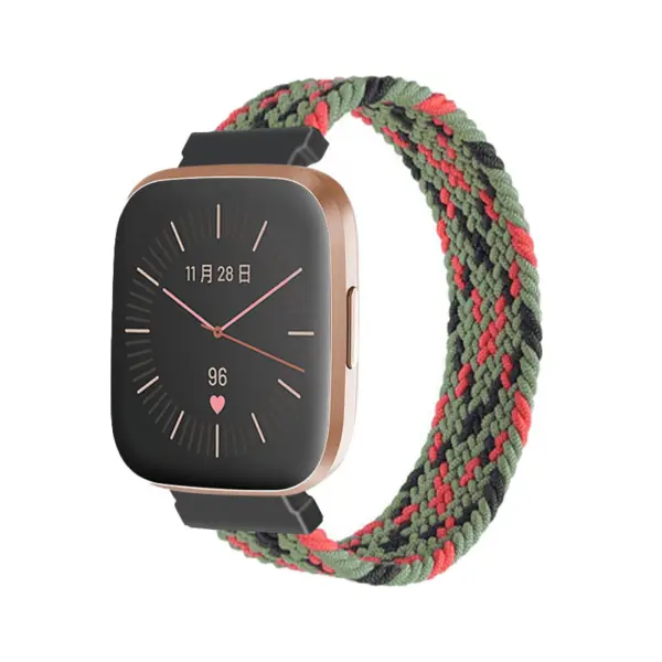 fb.ny25.e Main Grey Pop StrapsCo Patterned Elastic Nylon Watch Band Strap for Fitbit Versa Versa 2