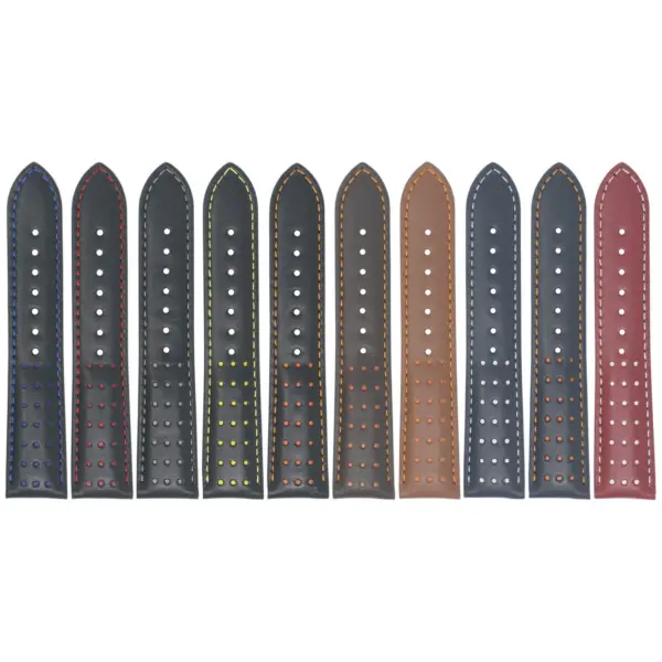 Ra8 All Colors DASSARI Perforated Leather Racing Rally Watch Band Quick Release Strap 18mm 20mm 22mm 24mm
