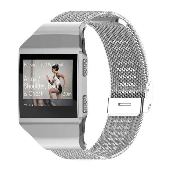 Fb.m32.ss Main Silver StrapsCo Milanese Mesh Stainless Steel Watch Band Strap For FitBit Ionic