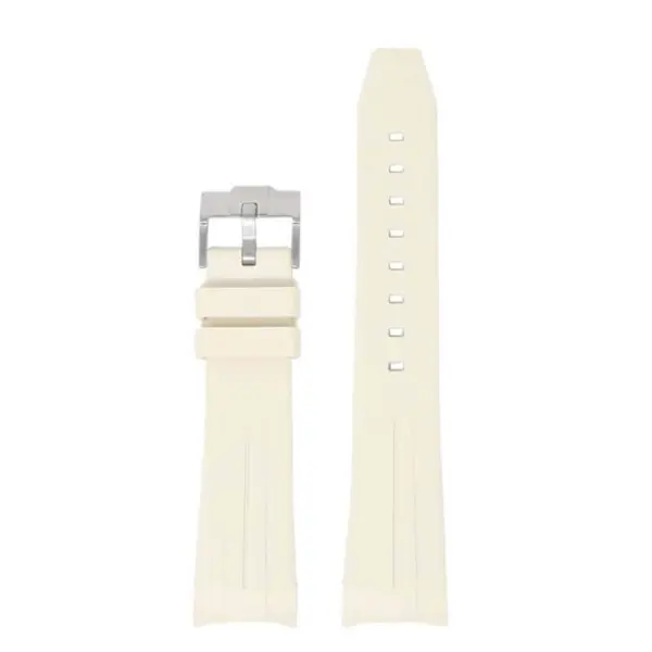 bs1.17 Up Beige StrapsCo Fitted Smooth Rubber Watch Band Strap For Blancpain x Swatch Fifty Fathoms