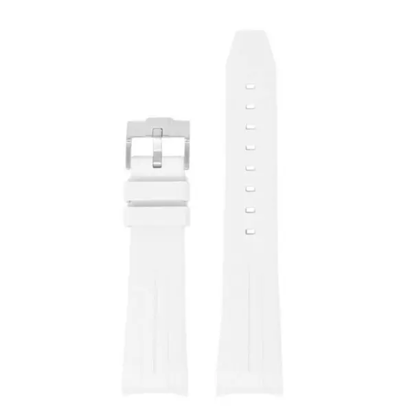 bs1.22 Up White StrapsCo Fitted Smooth Rubber Watch Band Strap For Blancpain x Swatch Fifty Fathoms