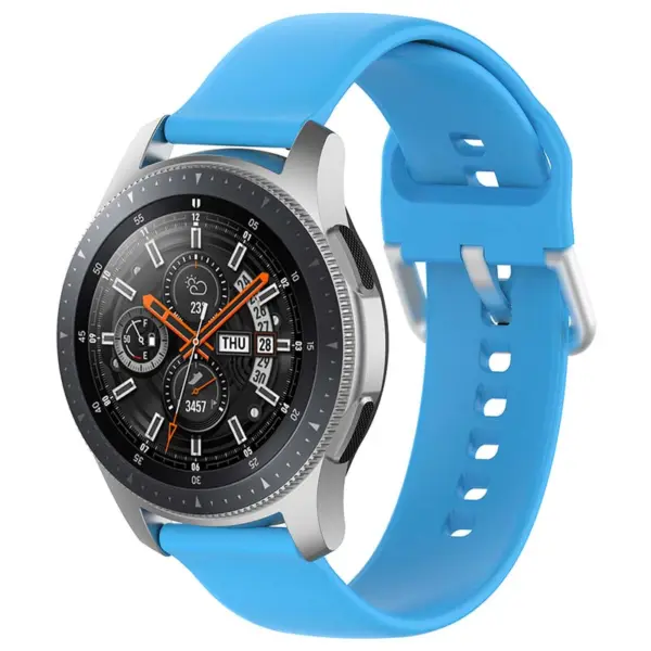 s.r20.5a Main Light Blue StrapsCo Buckle and Tuck Silicone Rubber Watch Band Strap for Samsung Galaxy Watch Active Gear 20mm 22mm
