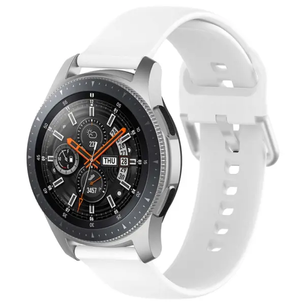 s.r20.22 Main White StrapsCo Buckle and Tuck Silicone Rubber Watch Band Strap for Samsung Galaxy Watch Active Gear 20mm 22mm