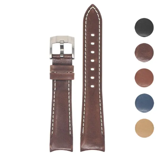 DASSARI Fitted Leather Band With Contrast Stitching For Rolex #1