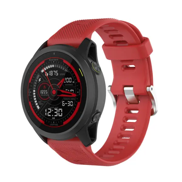 G.r62.6 Main Red StrapsCo Silicone Strap For Garmin Forerunner745 Rubber Watch Band