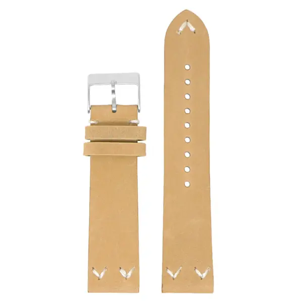 ds22.17 Main Oak DASSARI V Stitch Vintage Distressed Leather Watch Band Strap Quick Release 18mm 19mm 20mm 21mm 22mm 24mm
