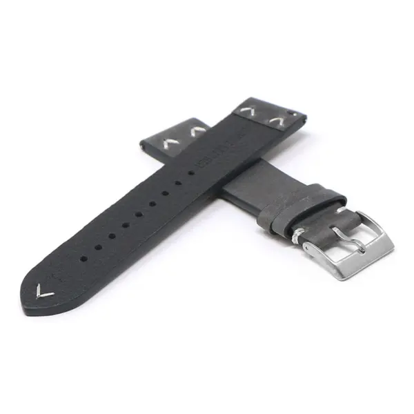 Ds22.5 Cross Slate Blue DASSARI V Stitch Vintage Distressed Leather Watch Band Strap Quick Release 18mm 19mm 20mm 21mm 22mm 24mm