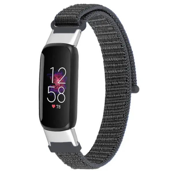 fb.ny39.1 Main Black StrapsCo Adjustable Nylon Strap for Fitbit Luxe Nylon Canvas Strap Band