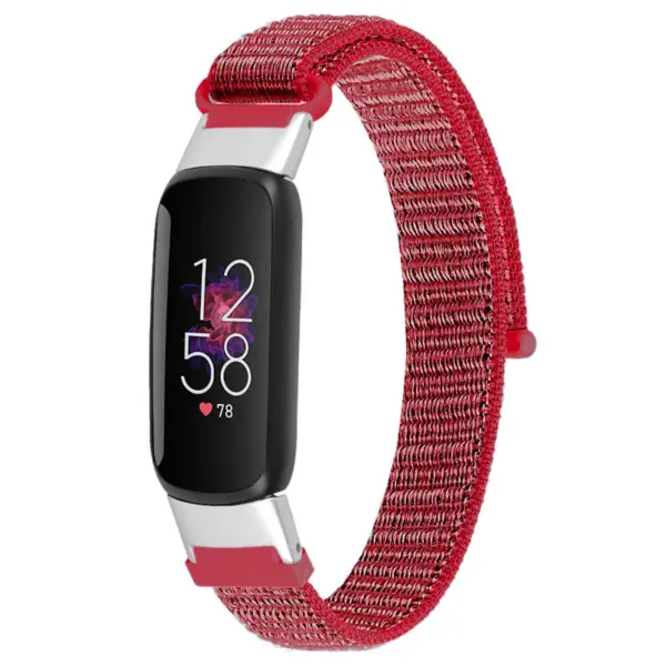 fb.ny39.6 Main Red StrapsCo Adjustable Nylon Strap for Fitbit Luxe Nylon Canvas Strap Band