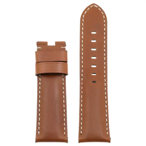 Ps5.3 Up Tan Smooth Leather Panerai Watch Band Strap For Deployant Clasp