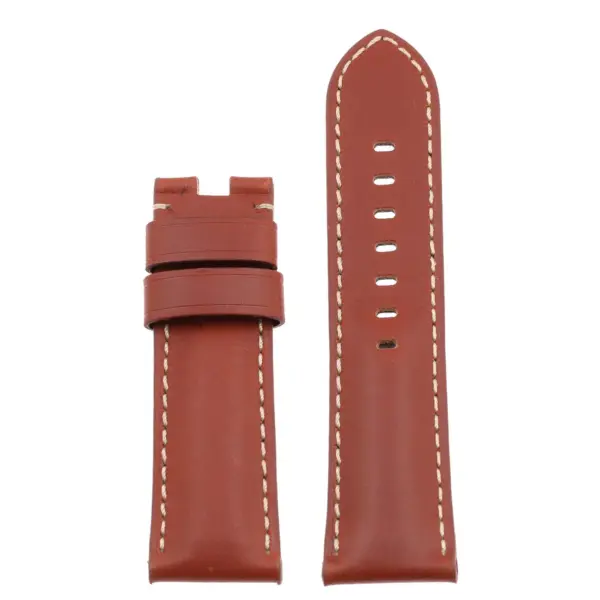 Ps5.8 Up Rust Smooth Leather Panerai Watch Band Strap For Deployant Clasp