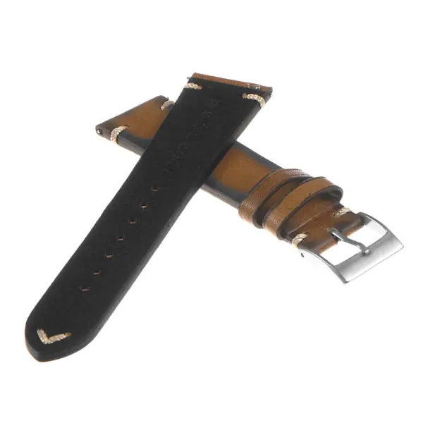 Ds10.10 Vintage Leather Strap In Yelow 2