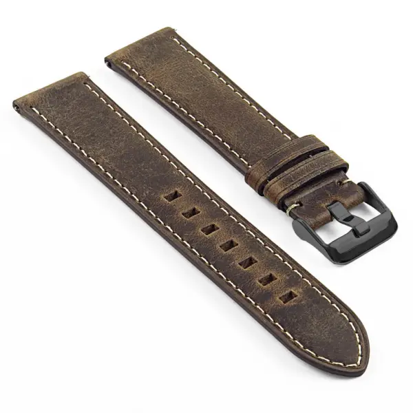sw.l1.2.mb DASSARI Vintage Strap in Brown W Black Buckle
