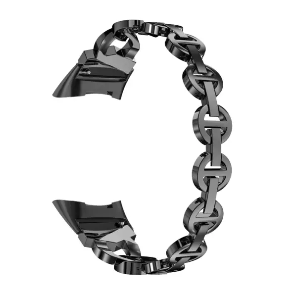 fb.m157.mb Main Black strapsco Rhinestone Circle Link Bracelet for Fitbit Charge 5