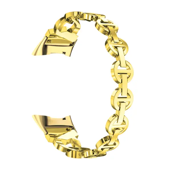 fb.m157.yg Main Yellow Gold strapsco Rhinestone Circle Link Bracelet for Fitbit Charge 5