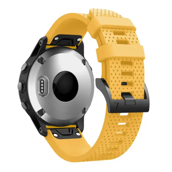 g.r71.10 Back Yellow StrapsCo Silicone Strap for Garmin Fenix 5S Rubber Watch Band 1