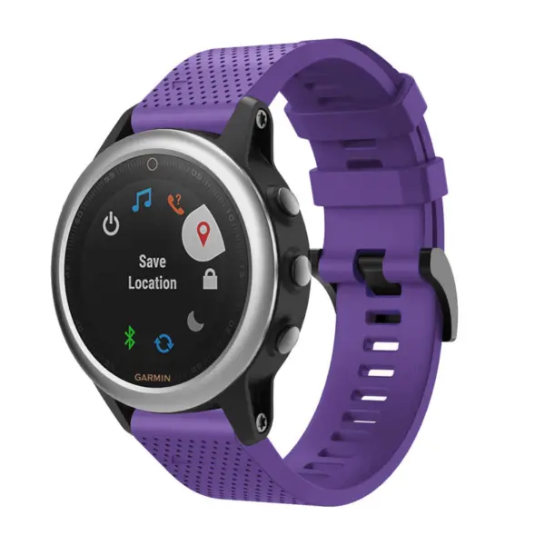 g.r71.18 Main Purple StrapsCo Silicone Strap for Garmin Fenix 5S Rubber Watch Band 1