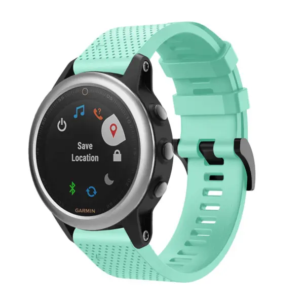 g.r71.11a Main Aqua StrapsCo Silicone Strap for Garmin Fenix 5S Rubber Watch Band 1