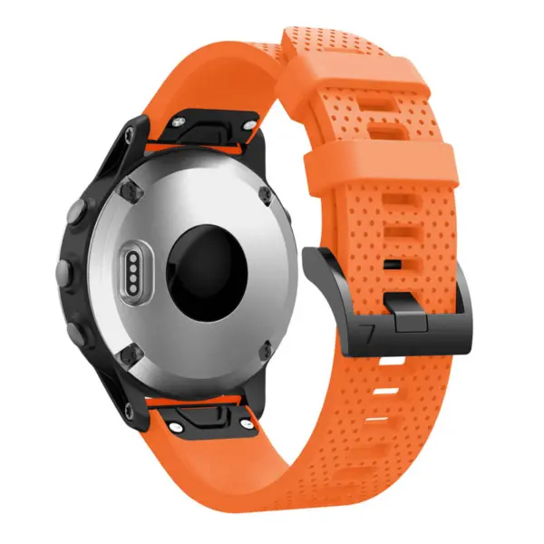 g.r71.12 Back Orange StrapsCo Silicone Strap for Garmin Fenix 5S Rubber Watch Band 1
