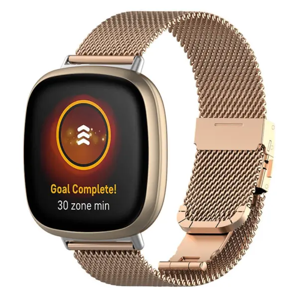 fb.m126.rg Main Rose Gold StrapsCo Stainless Steel Milanese Mesh Watch Band Strap for Fitbit Versa 3 Fitbit Sense