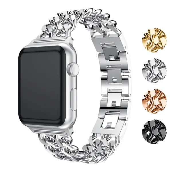 A.m19.ss Gallery Silver StrapsCo Stainless Steel Link Watch Bracelet Band Strap For Apple Watch Series 1234 38mm 40mm 42mm 44mm