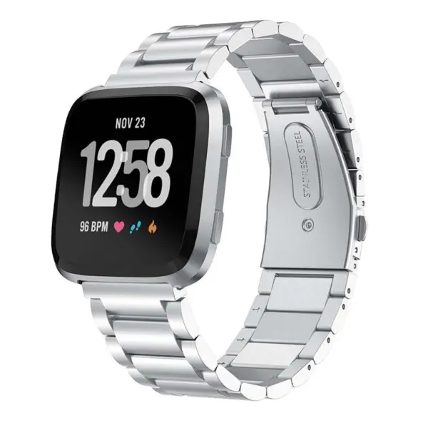 Fb.m51.ss Main Silver StrapsCo Stainless Steel Watch Band Strap For Fitbit Versa 2 Lite