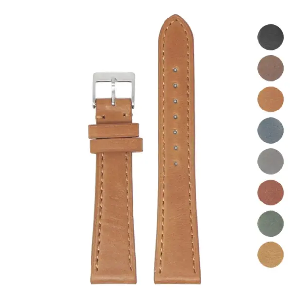 Women's Vintage Waxed Leather Strap With Quick Release #1