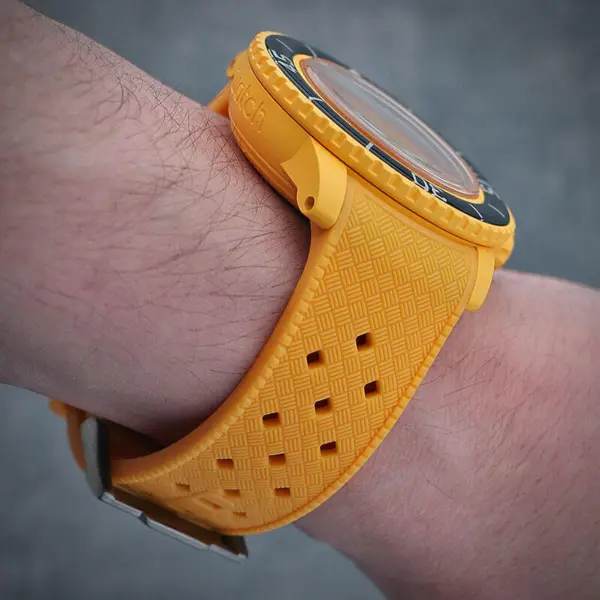 bs2 Lifestyle Creative StrapsCo Fitted Textured Rubber Watch Band Strap For Blancpain x Swatch Fifty Fathoms