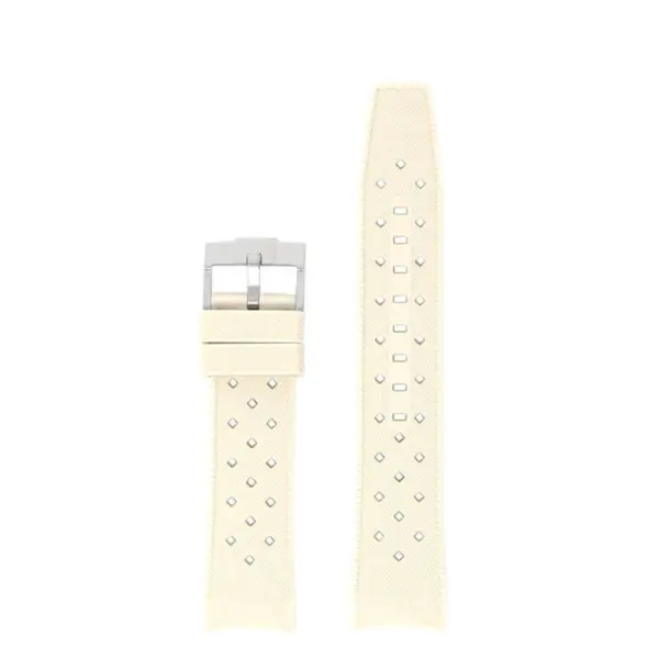 bs2.17 Up Beige StrapsCo Fitted Textured Rubber Watch Band Strap For Blancpain x Swatch Fifty Fathoms