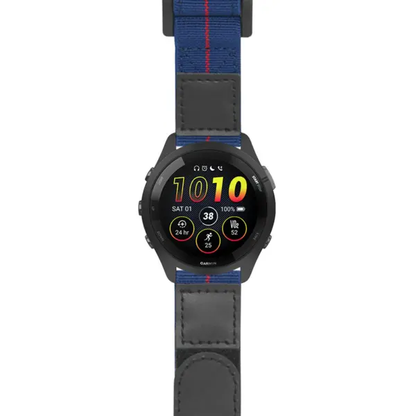 g.f265.nt13 Main Blue & Red StrapsCo Hook and Loop Explorer Watch Band Strap Nylon Velcro NATO 20mm