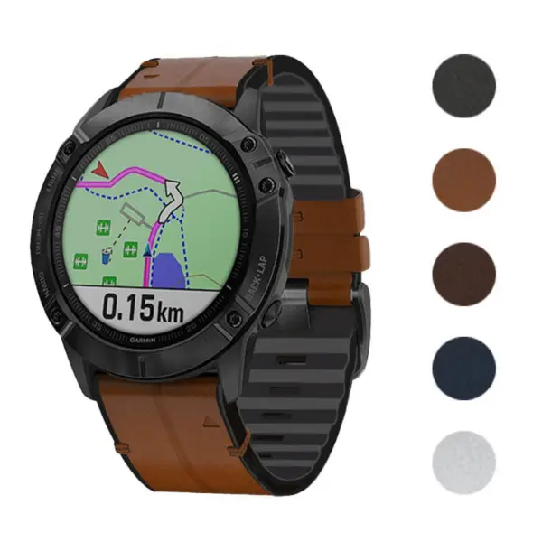 Leather Hybrid Strap For Garmin Instinct #1