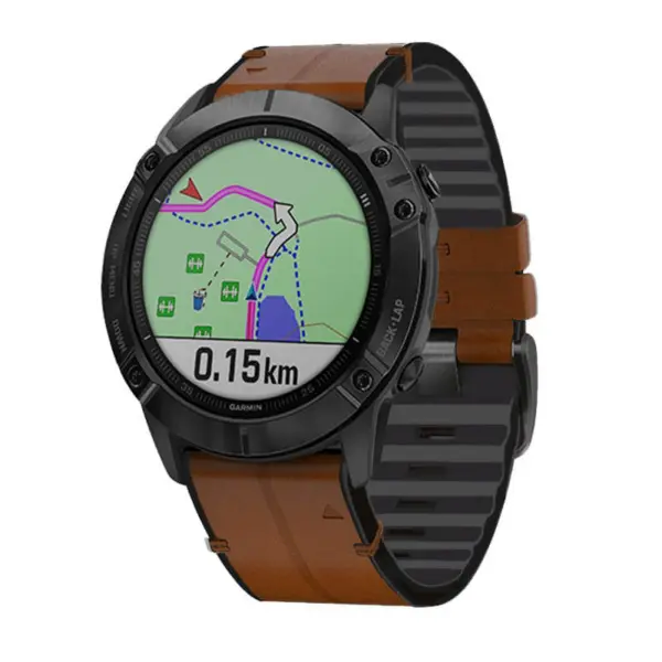 Leather Hybrid Strap For Garmin Instinct #7