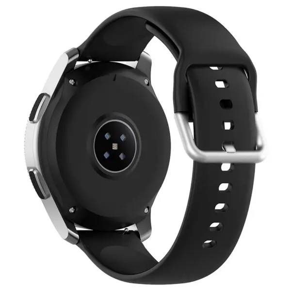 S.r20.1 Back Black StrapsCo Buckle And Tuck Silicone Rubber Watch Band Strap For Samsung Galaxy Watch Active Gear 20mm 22mm