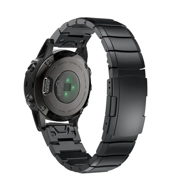 g.m22.mb Back Black StrapsCo QuickFit 20 Stainless Steel Link Watch Band Strap for Garmin Fenix 5S