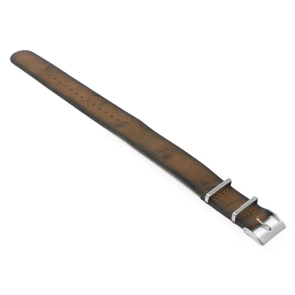 sp.dn7a.17 Main Brown StrapsCo Woodland Single Pass NATO Strap Genuine Italian Leather Band