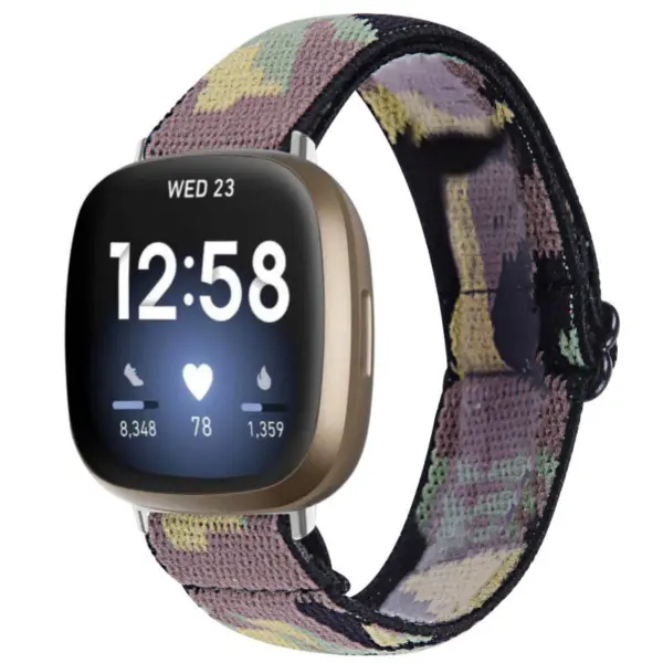 fb.ny30.r Main Camo StrapsCo Pattern Elastic Nylon Watch Strap Fitbit Sense Versa 3