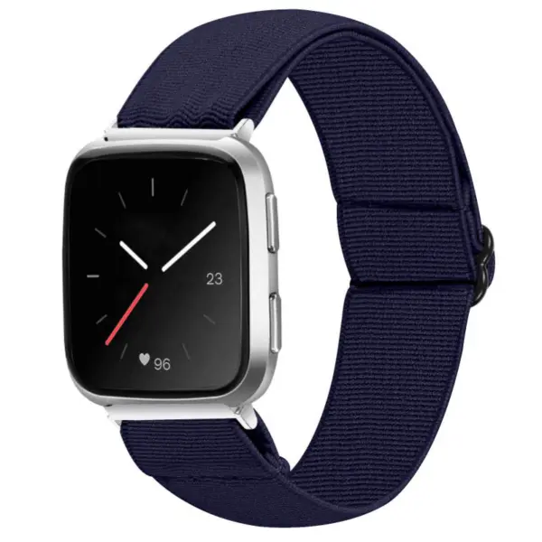 fb.ny23.5 Main Midnight Blue StrapsCo Elastic Nylon Watch Band Strap for Fitbit Versa Versa