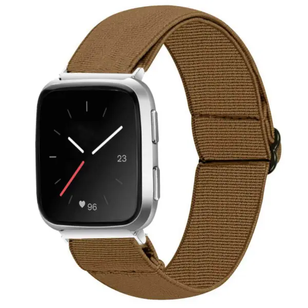 fb.ny23.2 Main Brown StrapsCo Elastic Nylon Watch Band Strap for Fitbit Versa Versa 2