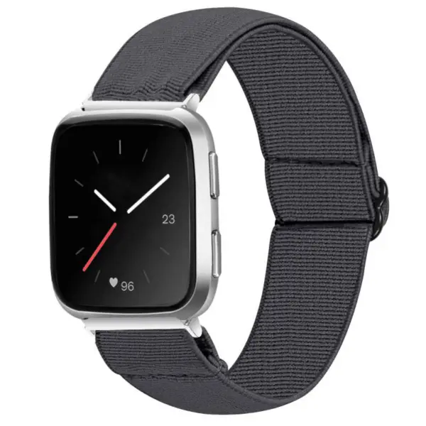 fb.ny23.7a Main Charcoal StrapsCo Elastic Nylon Watch Band Strap for Fitbit Versa Versa 2