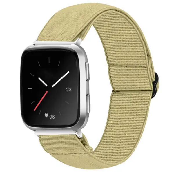 fb.ny23.17 Main Beige StrapsCo Elastic Nylon Watch Band Strap for Fitbit Versa Versa 2
