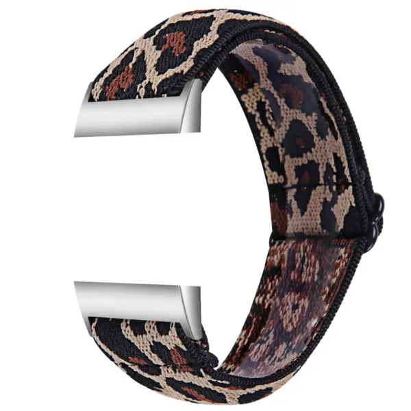 fb.ny22.c Main Leopard StrapsCo Elastic Nylon Watch Band Strap for Fitbit Charge 3 Charge 4
