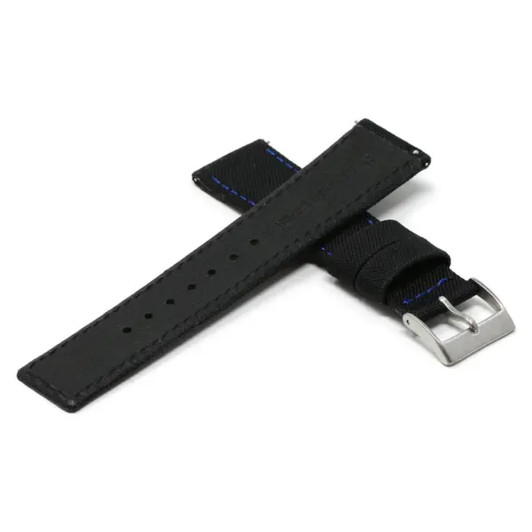 Ny1.1.5 Cross Black & Blue DASSARI Nylon Quick Release Watch Band Strap