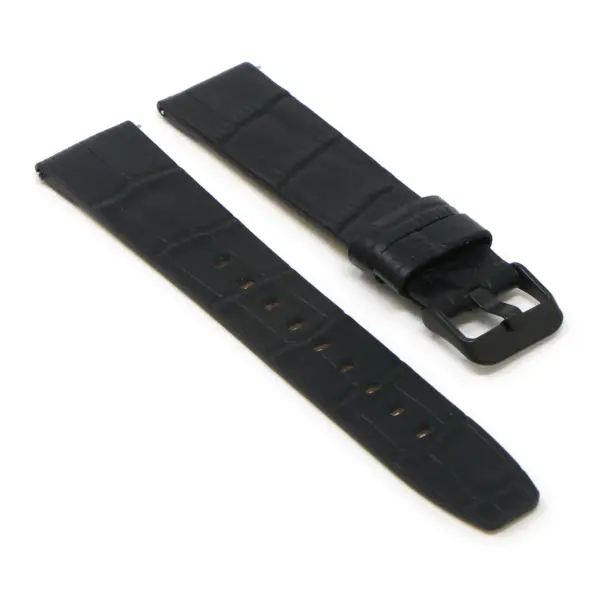 Lmx.fb.l29.1.mb Angle Black (Black Buckle) StrapsCo 23mm Crocodile Croc Leather Watch Band Strap Fits Luminox