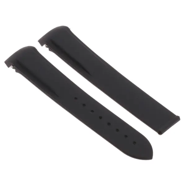 R.om4.1.1 Main Black Strapsco Silicone Rubber Watch Band For Omega Seamaster Planet Ocean