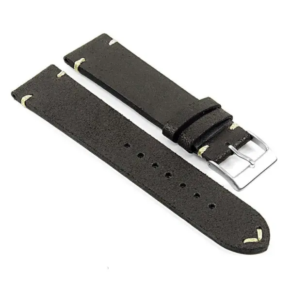 DASSARI Patina ds6.1 Distressed Italian Leather Strap in Black