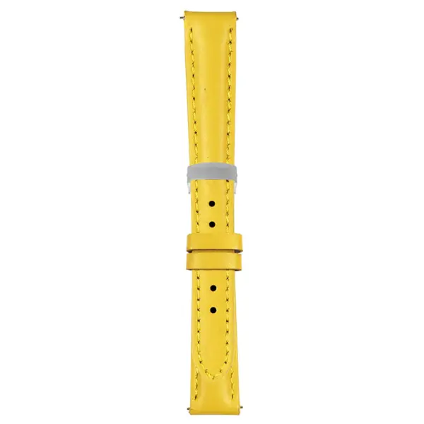 Yellow Classic Women's Strap with Deployant Brushed Silver Clasp