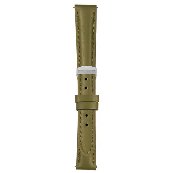 Dark Green Classic Women's Strap with Deployant Polished Silver Clasp